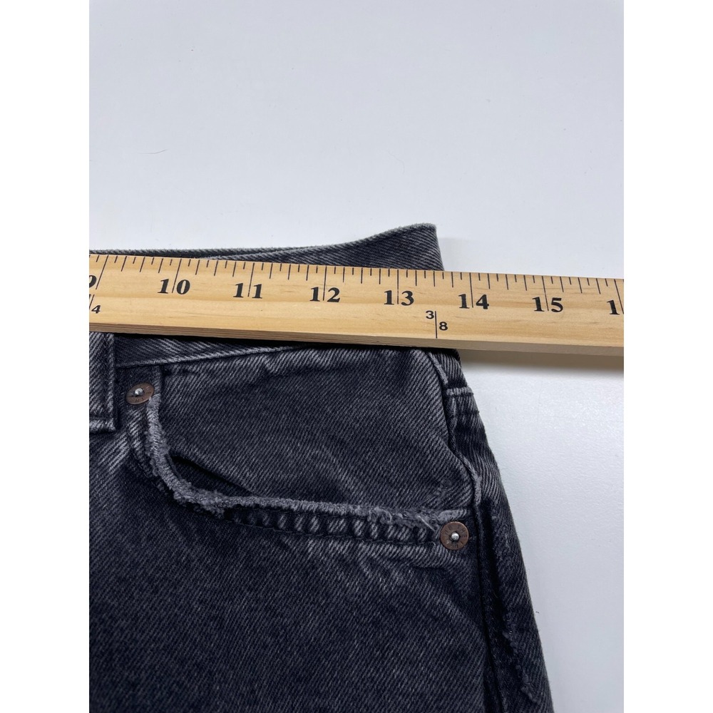 Free People Jeans Womens 25 Black The Lasso High Waist Distressed Straight Leg - Picture 7 of 11